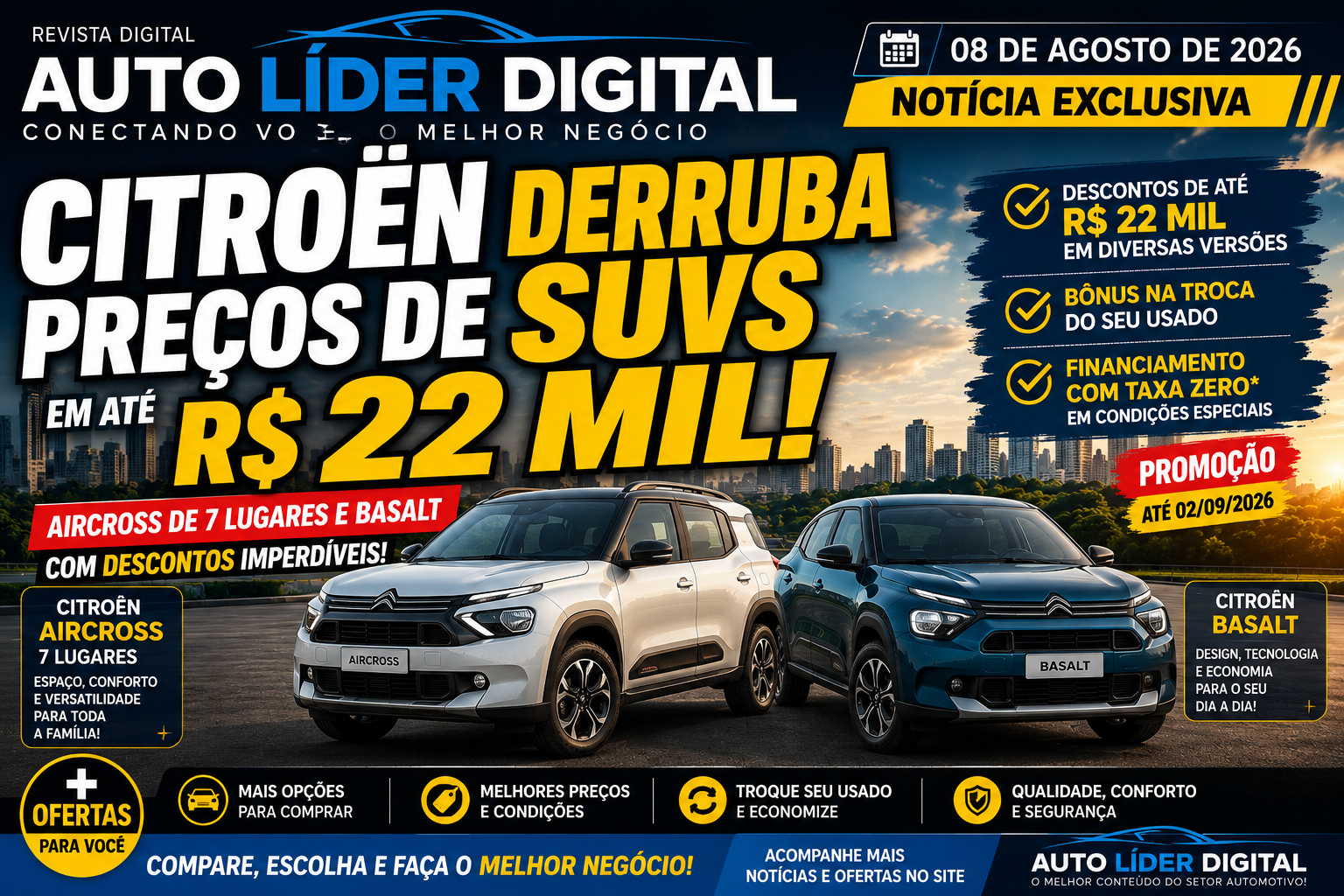 Citroën derruba preços de SUVs em até R$ 22 mil